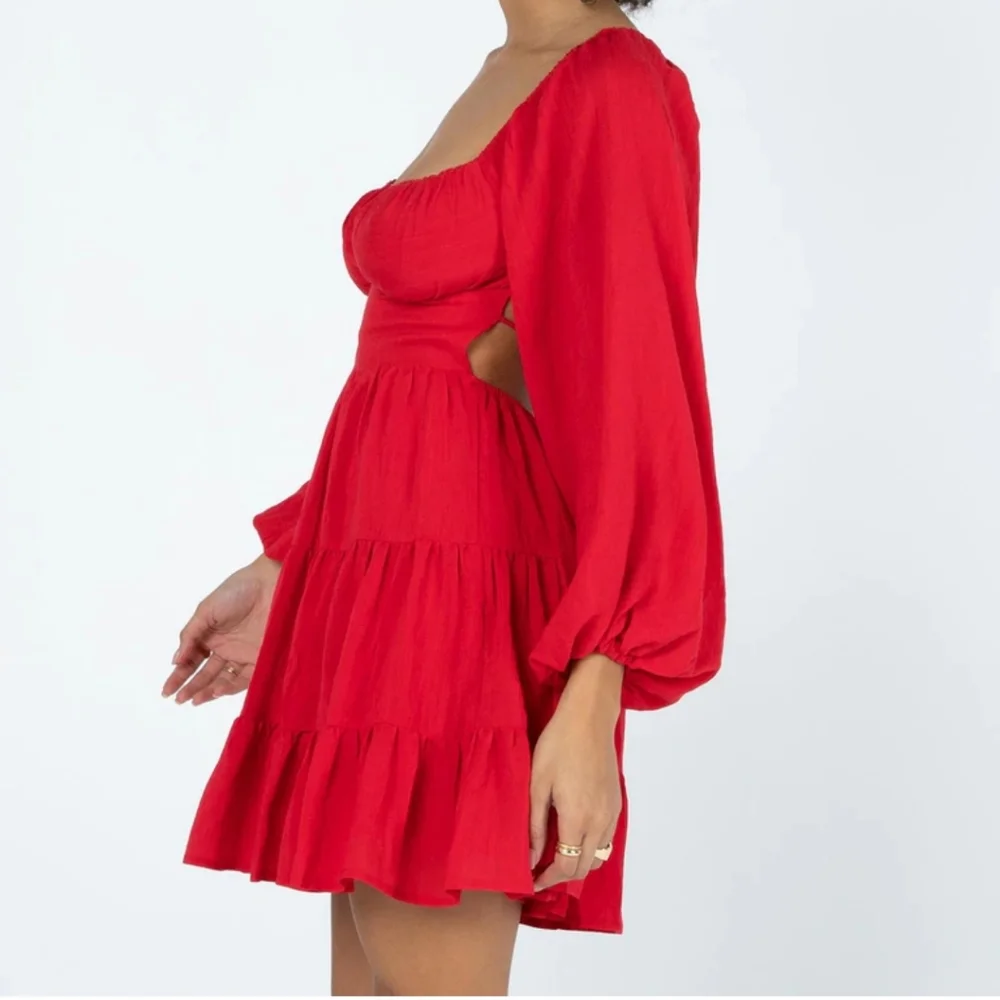 Princess Polly Danny Long Sleeve Mini Dress Red - Picture 6 of 6